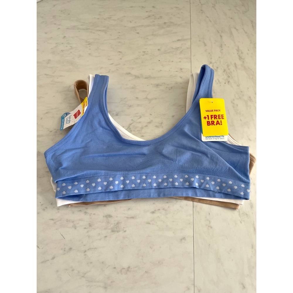 Hanes Girls' Cozy Seamless Wirefree Pullover Bra 3-Pack